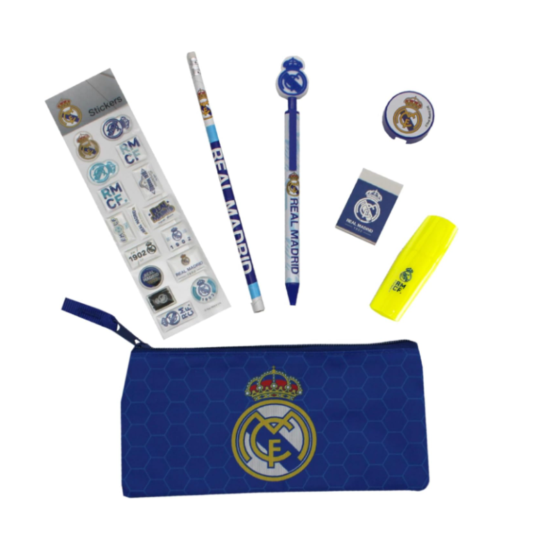 Estuche Real Madrid Con Material Escolar