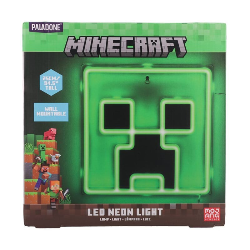 Lampara Neon Minecraft Creeper