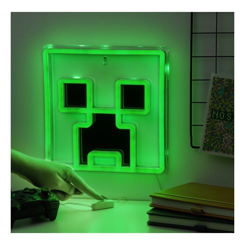 Lampara Neon Minecraft Creeper