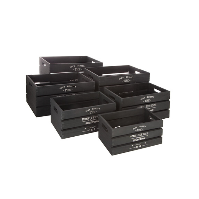 Caja Negra Mediana Madera Home Service