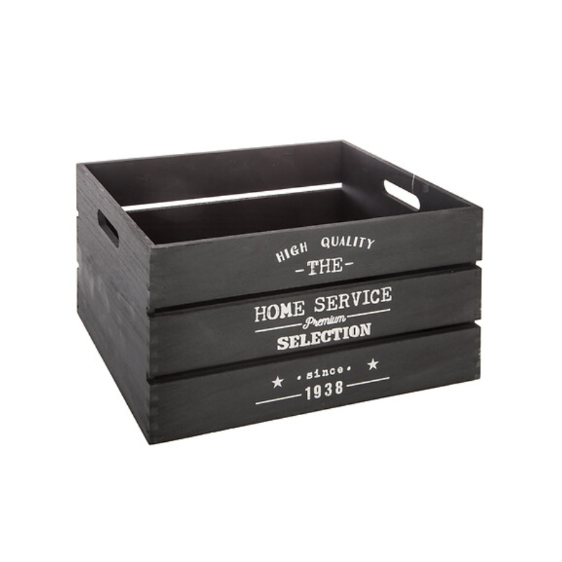 Caja Negra Pequeña Madera Home Service