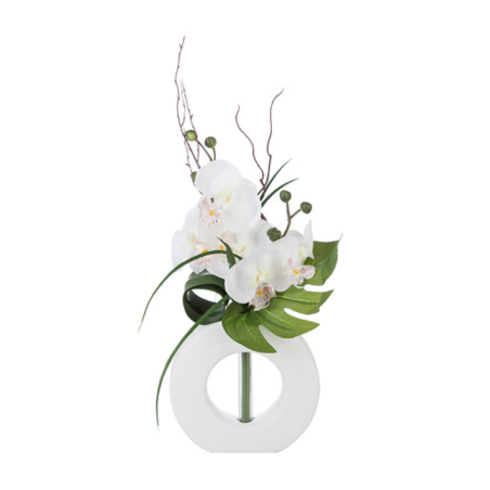 Orquídea Artificial Con Jarrón