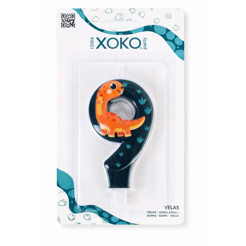 Vela De Cumpleaños Número 9 Dinosaurios