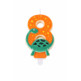 Vela De Cumpleaños Número 8 Dinosaurios De Partilandia