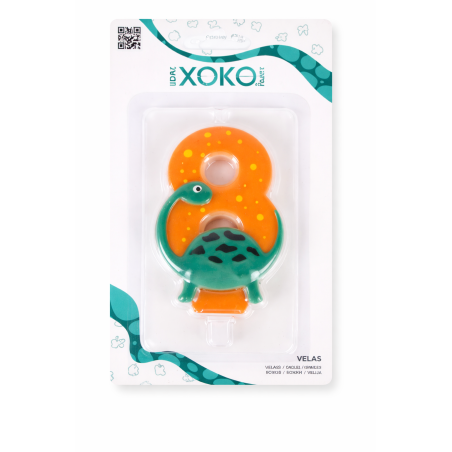 Vela De Cumpleaños Número 8 Dinosaurios