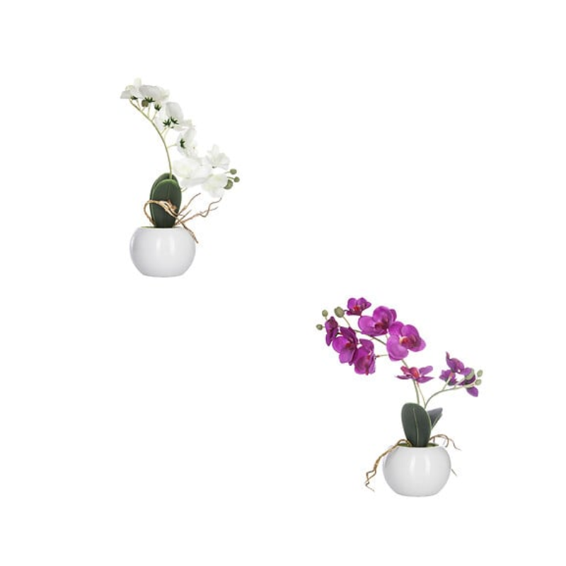 Orquídea Artificial En Maceta Surtida