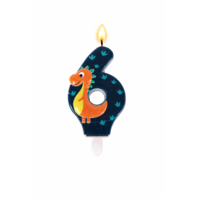 Vela De Cumpleaños Número 6 Dinosaurios De Partilandia