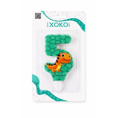 Vela De Cumpleaños Número 5 Dinosaurios
