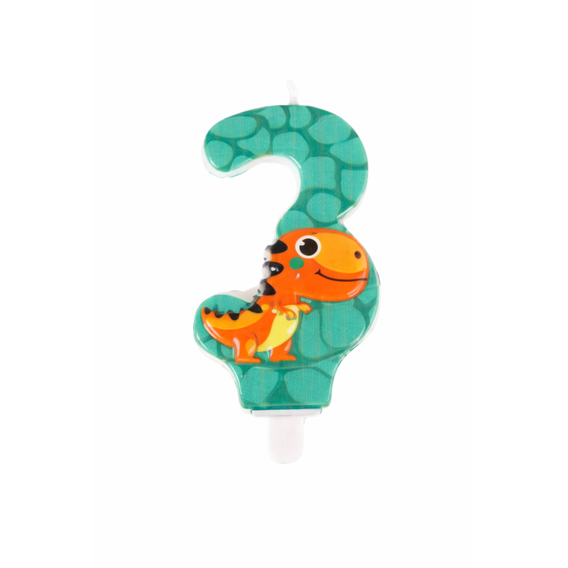 Vela De Cumpleaños Número 3 Dinosaurios De Partilandia