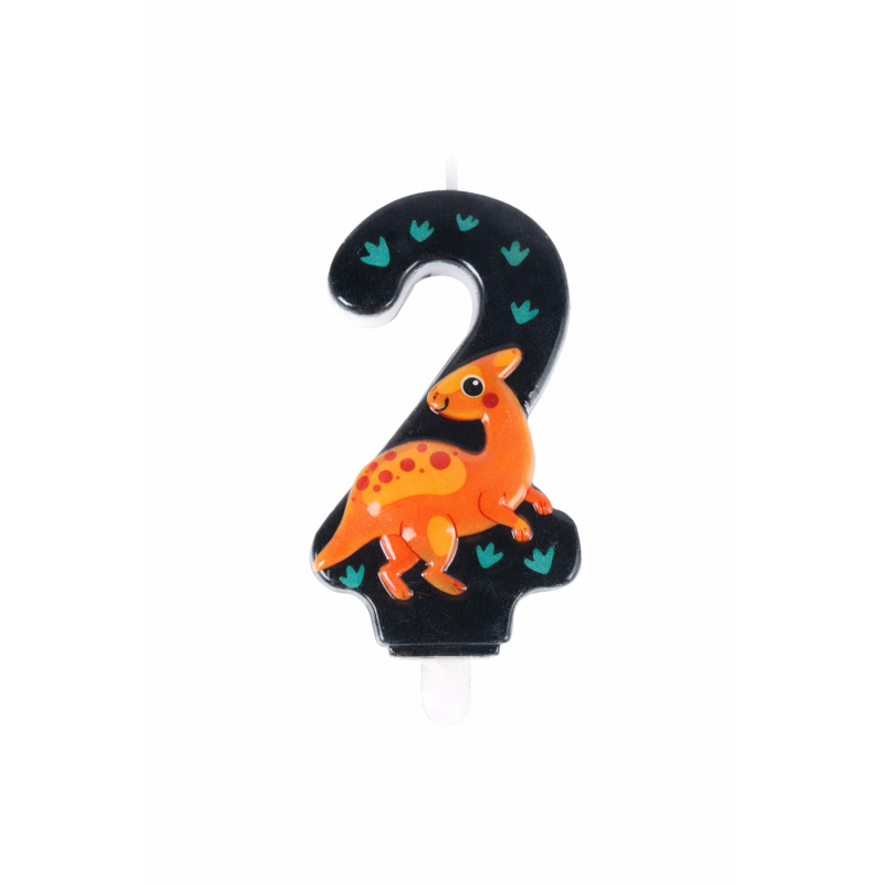 Vela De Cumpleaños Número 2 Dinosaurios De Partilandia