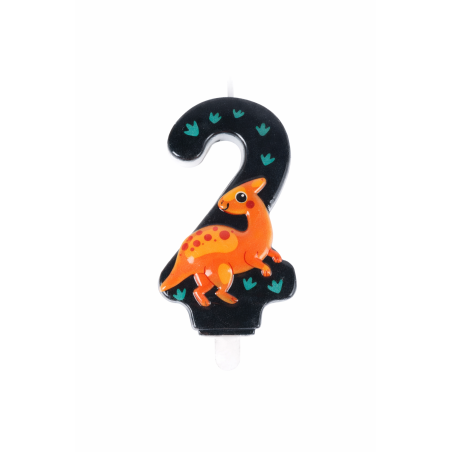 Vela De Cumpleaños Número 2 Dinosaurios De Partilandia