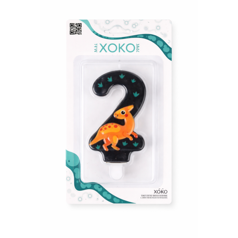 Vela De Cumpleaños Número 2 Dinosaurios