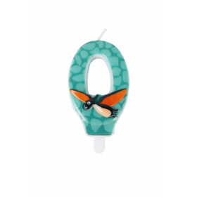 Vela De Cumpleaños Número 0 Dinosaurios  De Partilandia