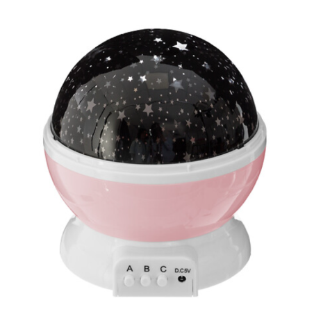 Luz De Noche Infantil Rosa Con Proyector