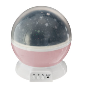 Luz De Noche Infantil Rosa Con Proyector 2