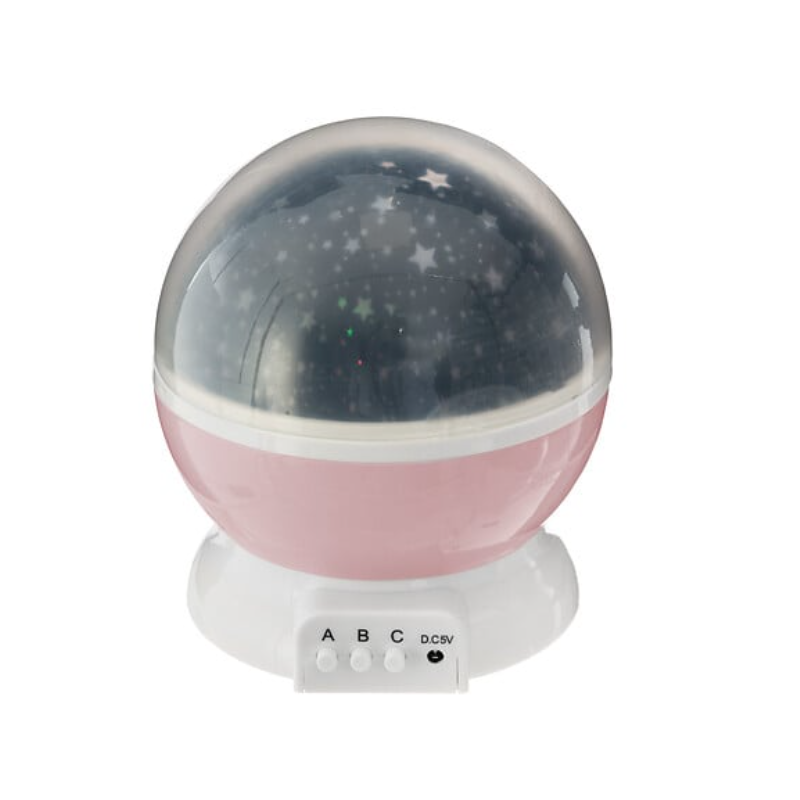 Luz De Noche Infantil Rosa Con Proyector