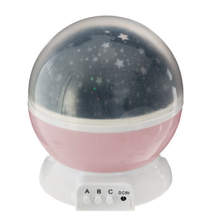Luz De Noche Infantil Rosa Con Proyector