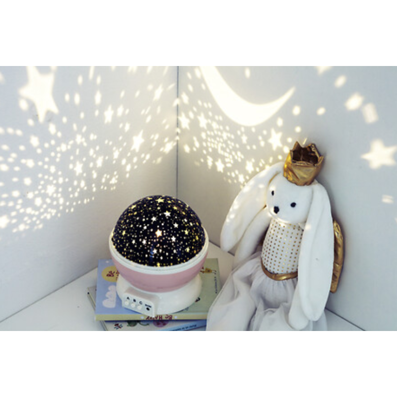 Luz De Noche Infantil Rosa Con Proyector