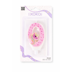 Vela De Cumpleaños Número 0 Unicornio 2