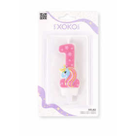 Vela De Cumpleaños Número 1 Unicornio 2