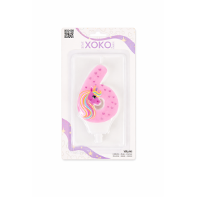 Vela De Cumpleaños Número 6 Unicornio De Partilandia 2