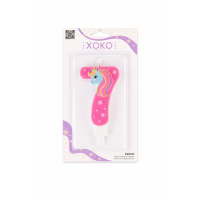 Vela De Cumpleaños Número 7 Unicornio 2