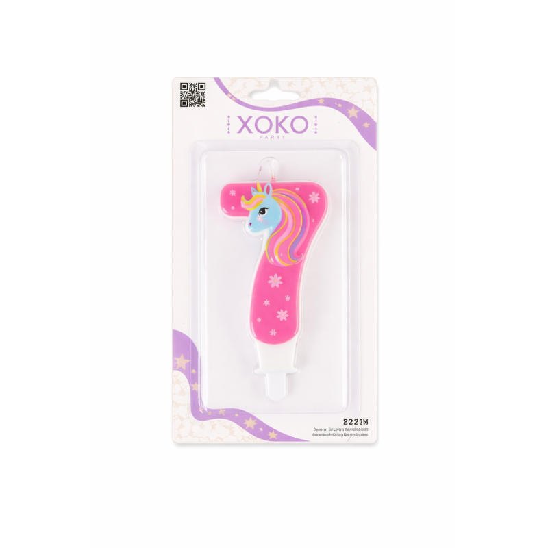 Vela De Cumpleaños Número 7 Unicornio