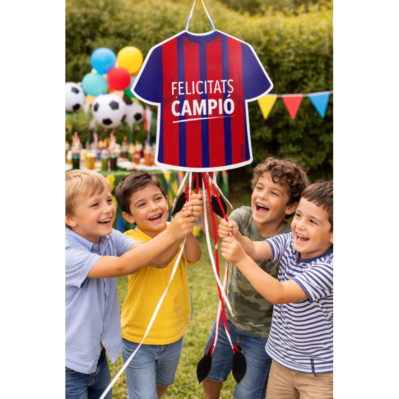 Piñata Camiseta Fútbol Azul Y Granate