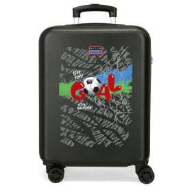 Maleta De Cabina 55 cm Negra Con Diseño Fútbol