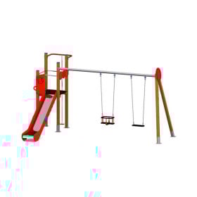 Parque infantil Beisbol con columpio doble  