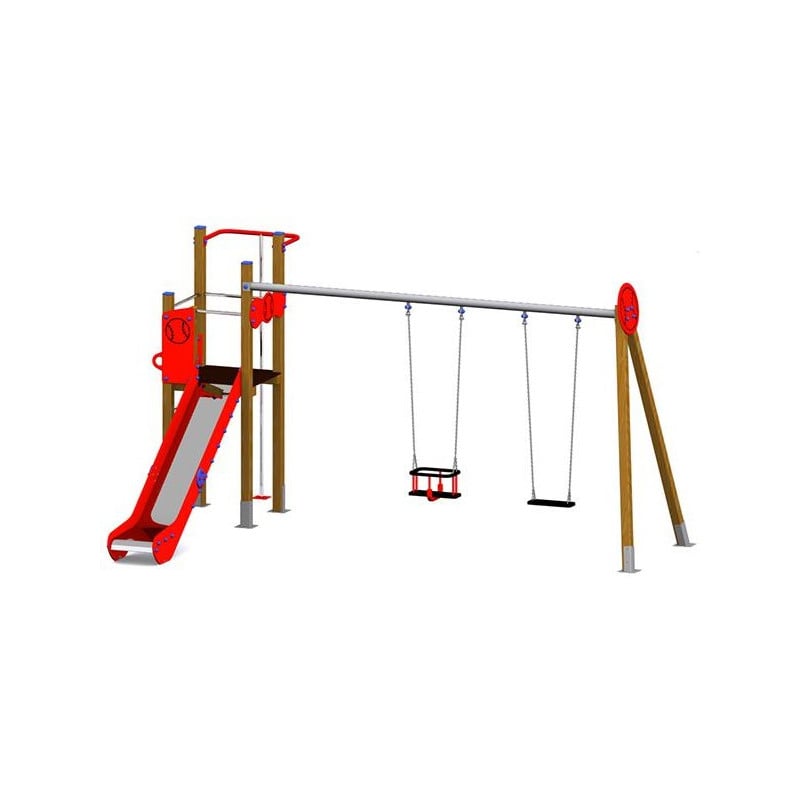 Parque infantil Beisbol con columpio doble  