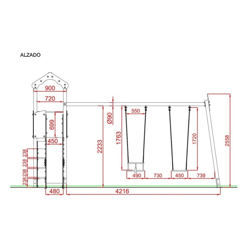 Parque infantil Tokio con columpio doble  