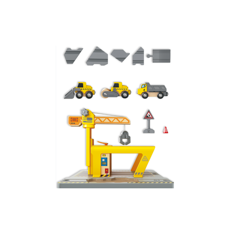 Set Construcción Con Grúa Ferrocarril