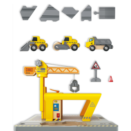 Set Construcción Con Grúa Ferrocarril