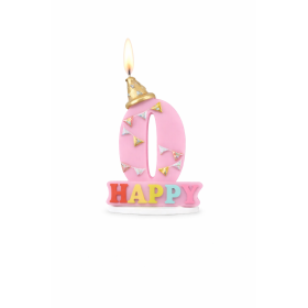 Vela De Cumpleaños Happy Birthday Número 0 Surtido 2