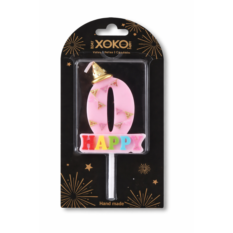 Vela De Cumpleaños Happy Birthday Número 0 Surtido