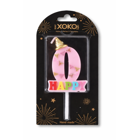 Vela De Cumpleaños Happy Birthday Número 0 Surtido