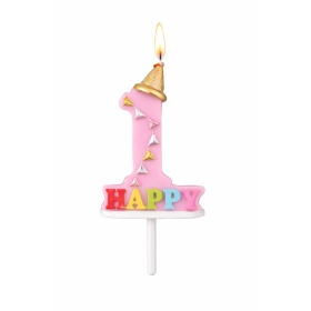 Vela De Cumpleaños Happy Birthday Número 1 Surtido De Partilandia 2