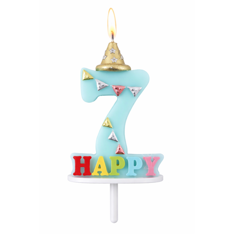 Vela De Cumpleaños Happy Birthday Número 7 Surtido De Partilandia