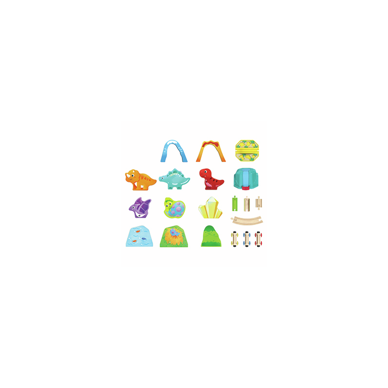 Set Tren De Dinosaurios Con Cubo