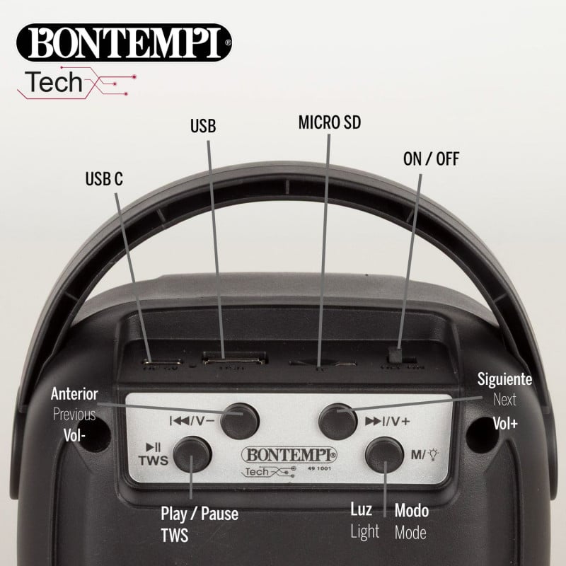Bontempi- Mini Altavoz Wireless C/ Micrófono Y Luces