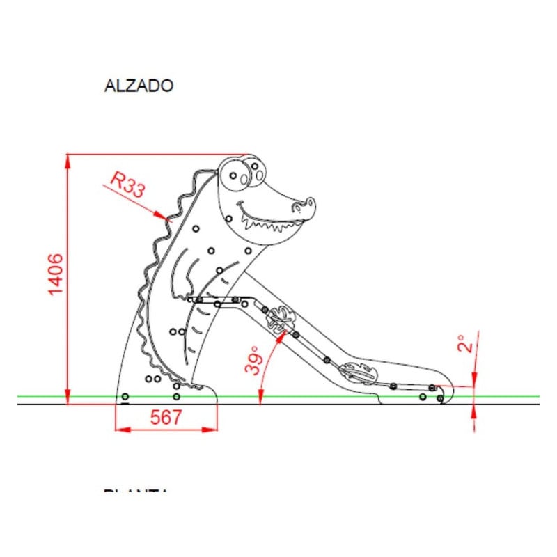 Tobogán COCODRILO Baby 60 cm  