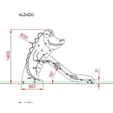 Tobogán COCODRILO Baby 60 cm  