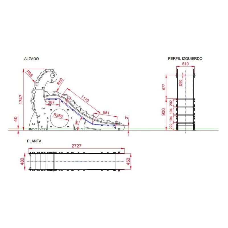 Tobogán NEUQUENSAURUS Mini 90 cm  