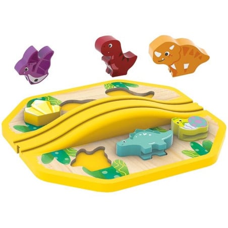 Hape Set Tren De Dinosaurios Con Cubo