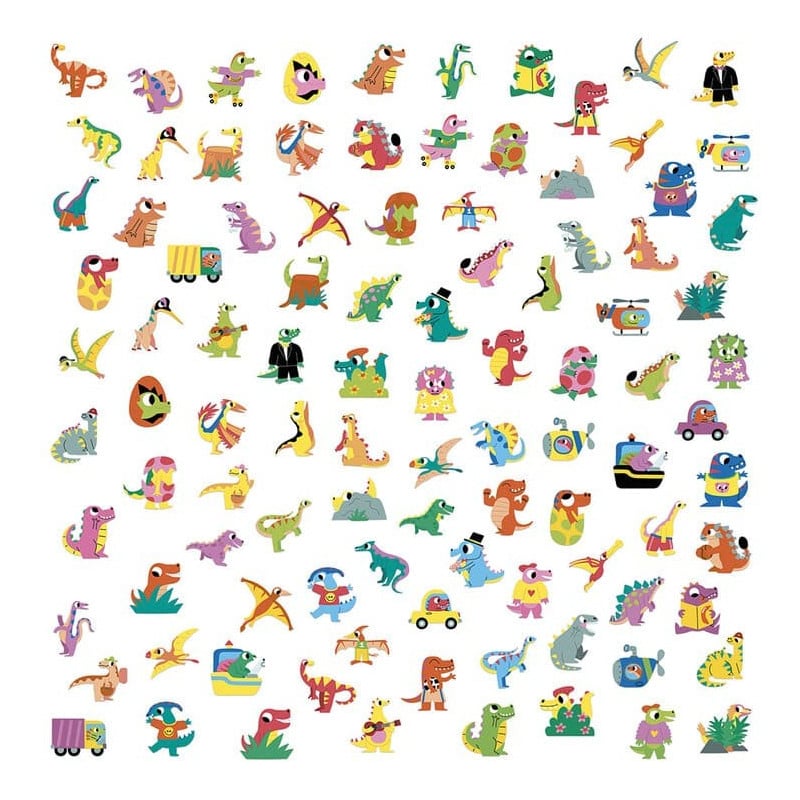 Janod 100 Pegatinas Dinosaurios