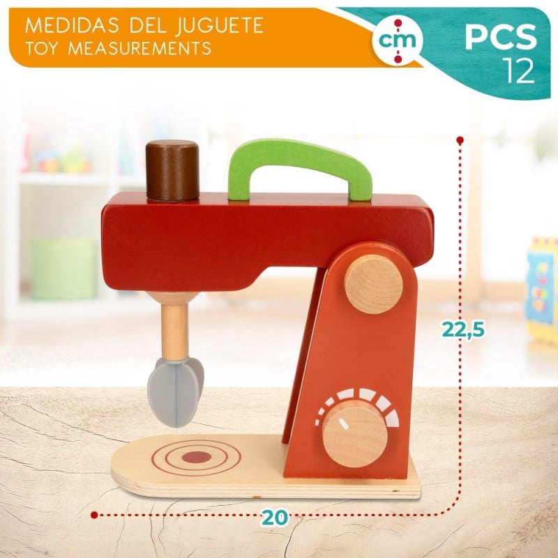 Woomax Mezcladora De Madera Con 7 Accesorios