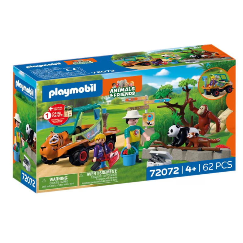 Playmobil Animals & Friends Cuidador De Zoo Con Vehículo 72072