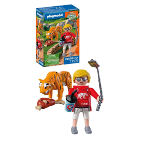 Playmobil Animals & Friends Tigre Y Visitante 72089 De Playmobil