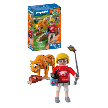 Playmobil Animals & Friends Tigre Y Visitante 72089 De Playmobil